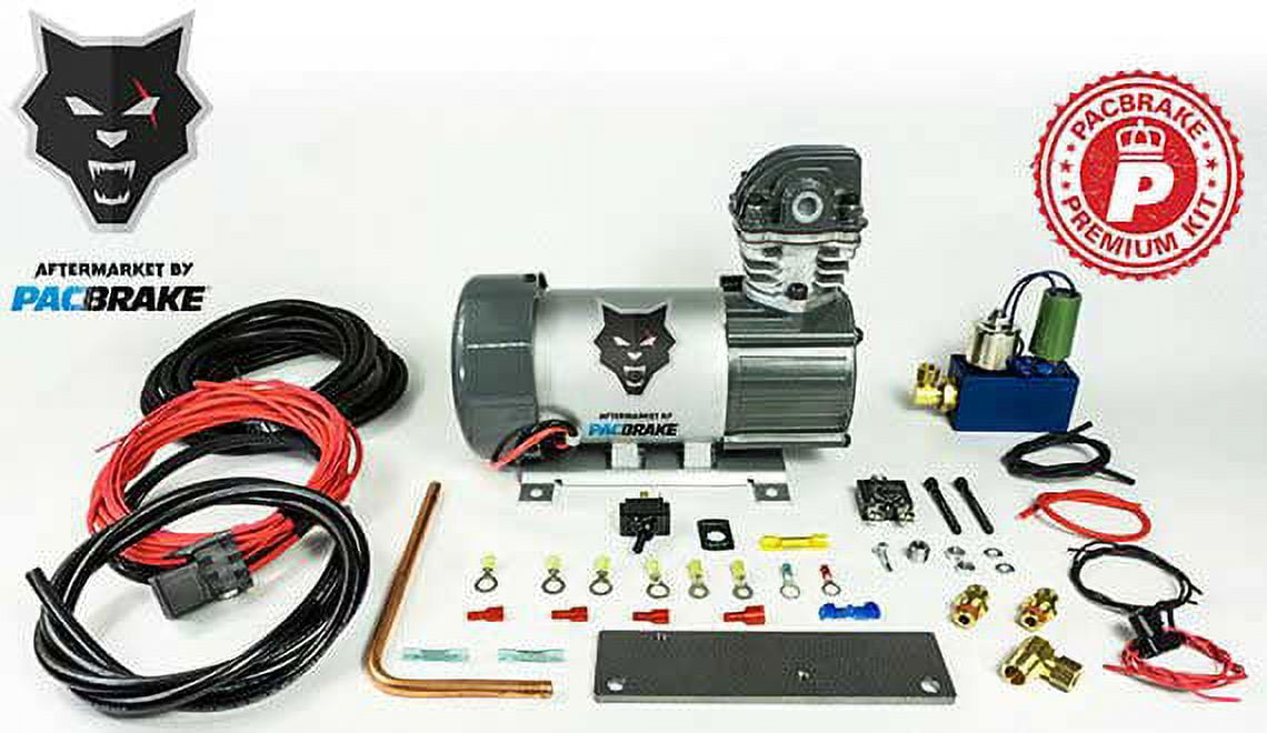 12V Hp625 Series Preminum Heavy Duty Air Compressor Kit Vertical Pump Head Hp10625V Air Compressor Entire Unloader Block Assembly Kit With Pre-Built Harnesses Kit Hp10116 Pacbrake