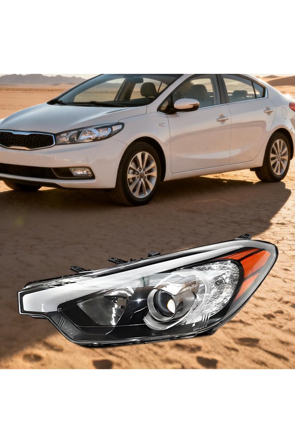 12V Halogen LH Headlight Assembly Halogen Headlight Compatible for 2014-2016 Kia Forte Forte Koup Forte 5