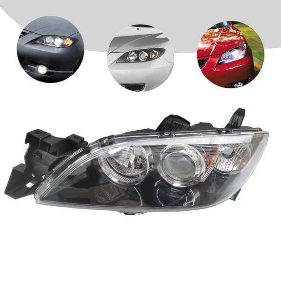 12V Headlamp Headlight For Mazda 3 Sedan 2004-2009 Smooth Surface Left Driver Side Direct Installation