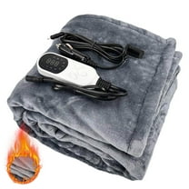 12V Heated Blanket For Car Plug In Heating Throw Flannel Small E Lectric Car Blankets With Timer 9 Fast Heating Modes Travel Portable Heated Throw Blanket For Cars Truck