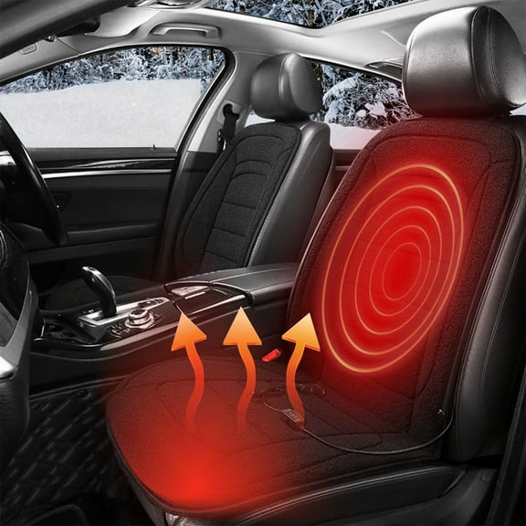12V Heated Car Seat Cushion, Portable Heating Pad for Warmth and Comfort During Winter Driving(Black)