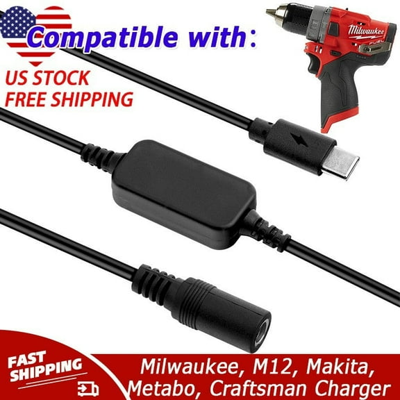 12V Heated Jacket StepUp Adapter Compatible with Milwaukee, M12, Makita, Metabo, Craftsman