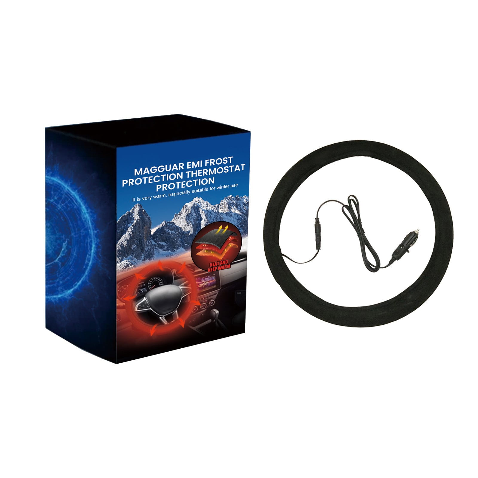 12V Heated Steering Wheel Cover - PA PU Material, Quick Heating ...