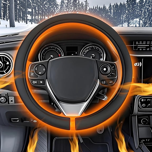 12V Heated Steering Wheel Cover Warm In Winter Universal Fit Steering Wheel Protector Outer For Cars Trucks Car Accessories