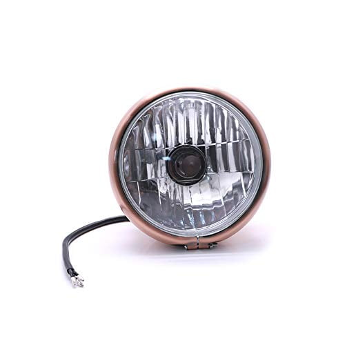 12V High/Low Beam Retro Round Headlight For Harley Cafe Racer Cruiser Chopper Street Bikes Old School
