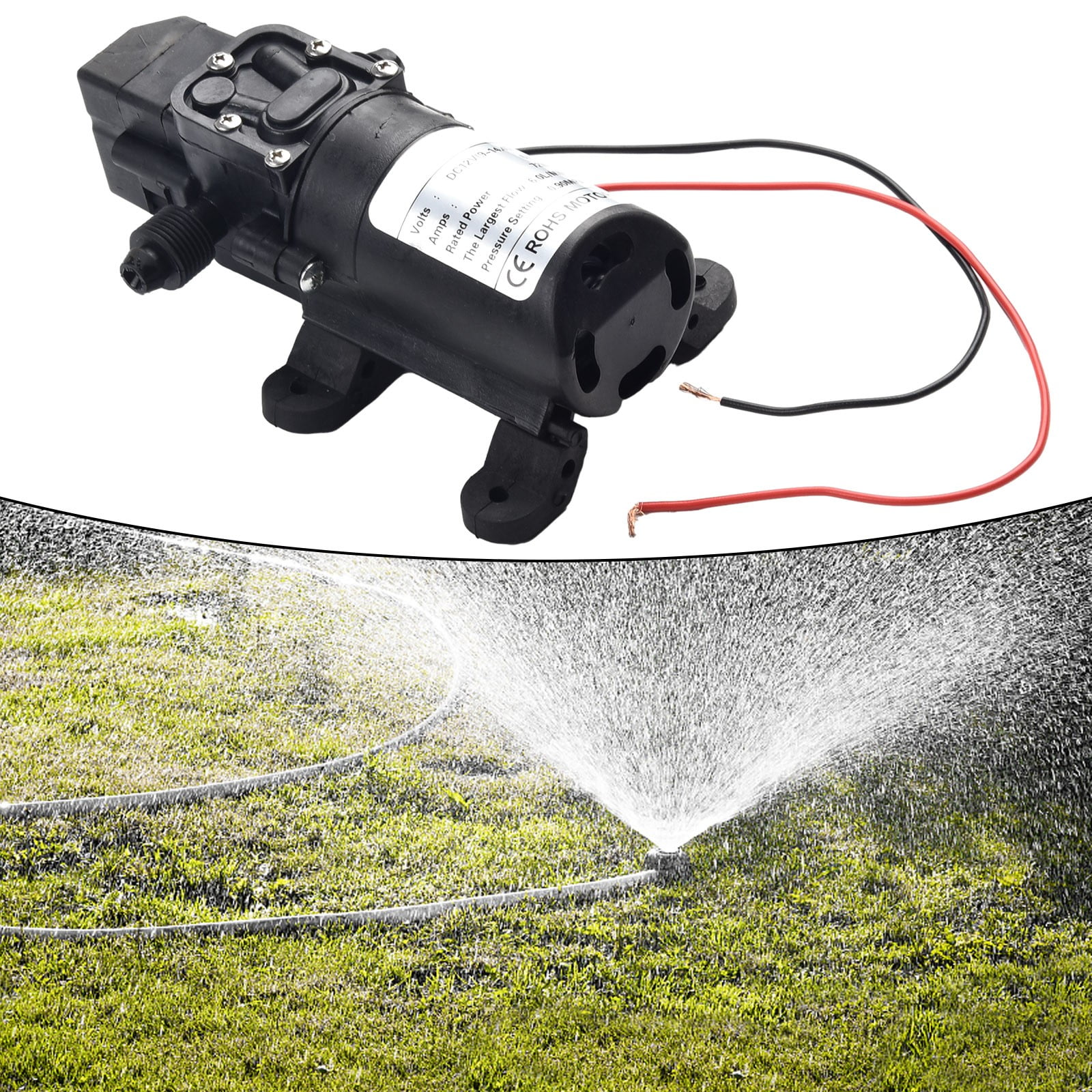 12V High Pressure Water Pump 130PSI Self Priming Sprayer Diaphragm Auto ...