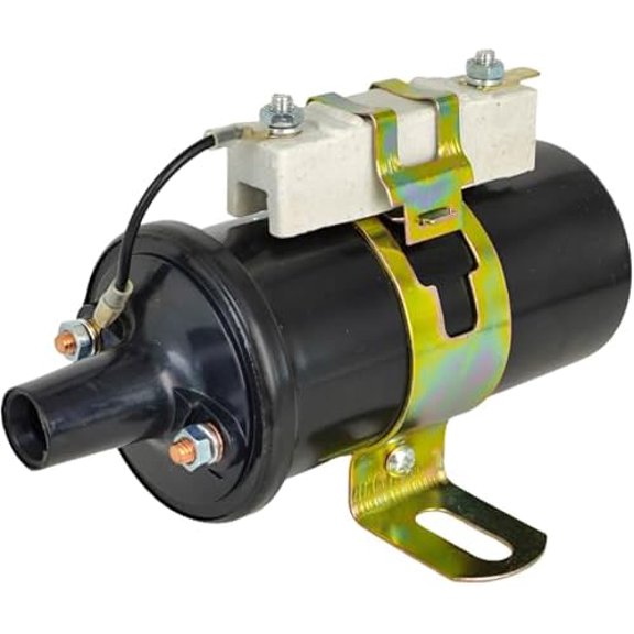 12V Ignition Distributor Coil w/External Resistor Compatible with John Deere 3020 60 70 1010 2010 3010 AT14385 AT15611 for International Case Massey Ferguson Ford 368839R91 189673M92 C5NN14N106B