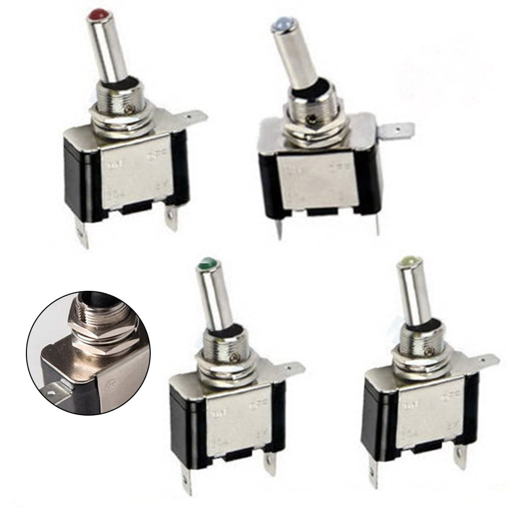 12V Illuminated Led On/Off Dash Spst Flick Toggle Switch Car Boat Race ...