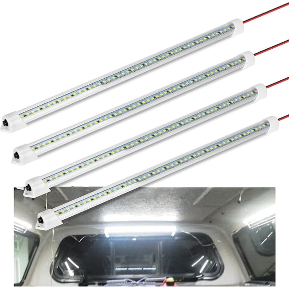 12V Interior LED Light Bar, DC 12V LED Light Strip w/Switch for Car, Trailer, Truck Bed, Van, RV, Cargo, Boat, Cabinet, Slim Enclosed Trailer Lights Fixture, 12 Volt Led Lighting (700LM 6000K)