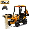 thumbnail image 1 of 12V JCB Ride on Excavator Toy, 4 in 1 Ride on Tractor Truck with Remote Control, Powered Ride on Bulldozer Kids Electric Vehicles with Front Loader Bulldozer, Digger, Adjustable Seat, Yellow, 1 of 6