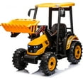 thumbnail image 1 of 24V JCB Ride on Excavator Toy, 3 in 1 Ride on Tractor Truck with Remote Control, Battery Powered Ride on Bulldozer Kids Electric Vehicles with Front Loader Bulldozer, Digger, Adjustable Seat, Yellow, 1 of 6