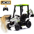 thumbnail image 1 of 12V JCB Ride on Excavator Toy, 4 in 1 Ride on Tractor Truck with Remote Control, Powered Ride on Bulldozer Kids Electric Vehicles with Front Loader Bulldozer, Digger, Adjustable Seat, Green+White, 1 of 6
