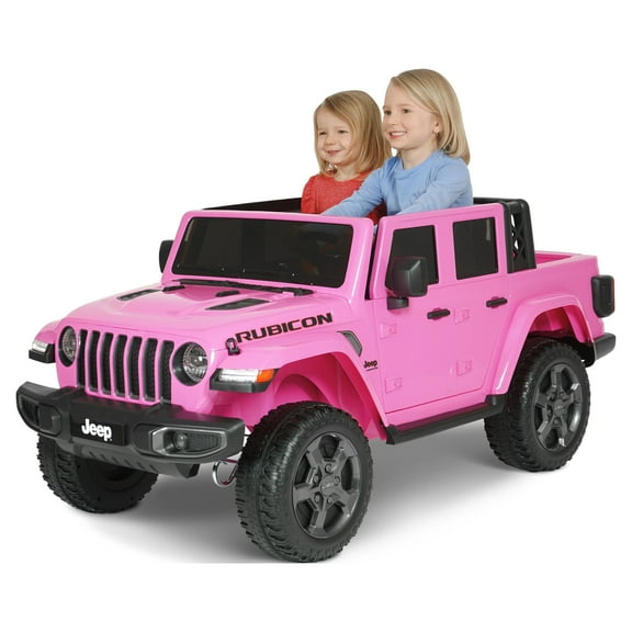 12V Jeep Gladiator Rubicon Battery Powered Ride-on by Hyper Toys, 2-Seater, Pink, for a Child Ages 3-8, Max Speed 5 mph