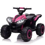 Kerry Yoo AT2 12V ATV Ride on, Electric Car for Kids, 4 Wheels Ride on toys, Ages 3+,Remote Control,LED Lights,Music-Pink