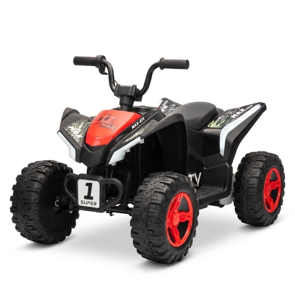 12V Kids Electric ATV 4-Wheeler Ride-On Quad, Battery Powered Off-Road Toy Vehicle with Forward/Reverse, Max 4 MPH for Ages 3-6