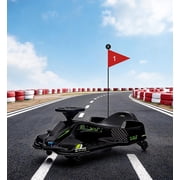 12V Kids Electric Drift Go Kart, 360  Spin Drifting Ride On Toy Car with Steering Wheel & Foot Pedal, Variable Speed Outdoor Racing Vehicle for Boys Girls Age 8+