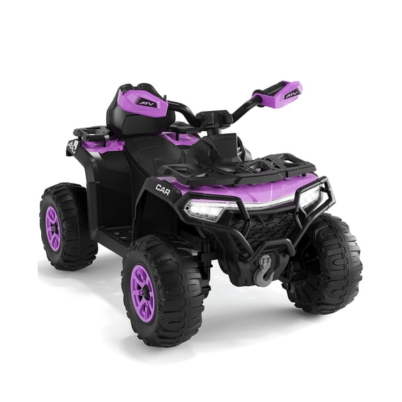 12V Kids Electric Ride On ATV with Remote Control, Dual 45W Motors Battery Powered 4 Wheeler with LED Lights Music for Toddlers