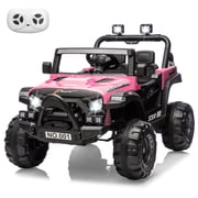 12V Kids Electric Ride-On Car with Remote Control, Spring Suspension, LED Lights, Music, for Ages 3-8
