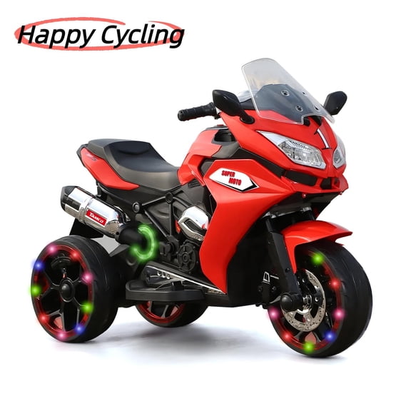 12V Kids Electric motorcycle ,ride on motorcycle,Three lighting wheels Kids electric toys Boys Girls Motorcycle, Children Battery Motor Bikes Rechargeable 3 Wheels Ride on  Electric Motorcycle