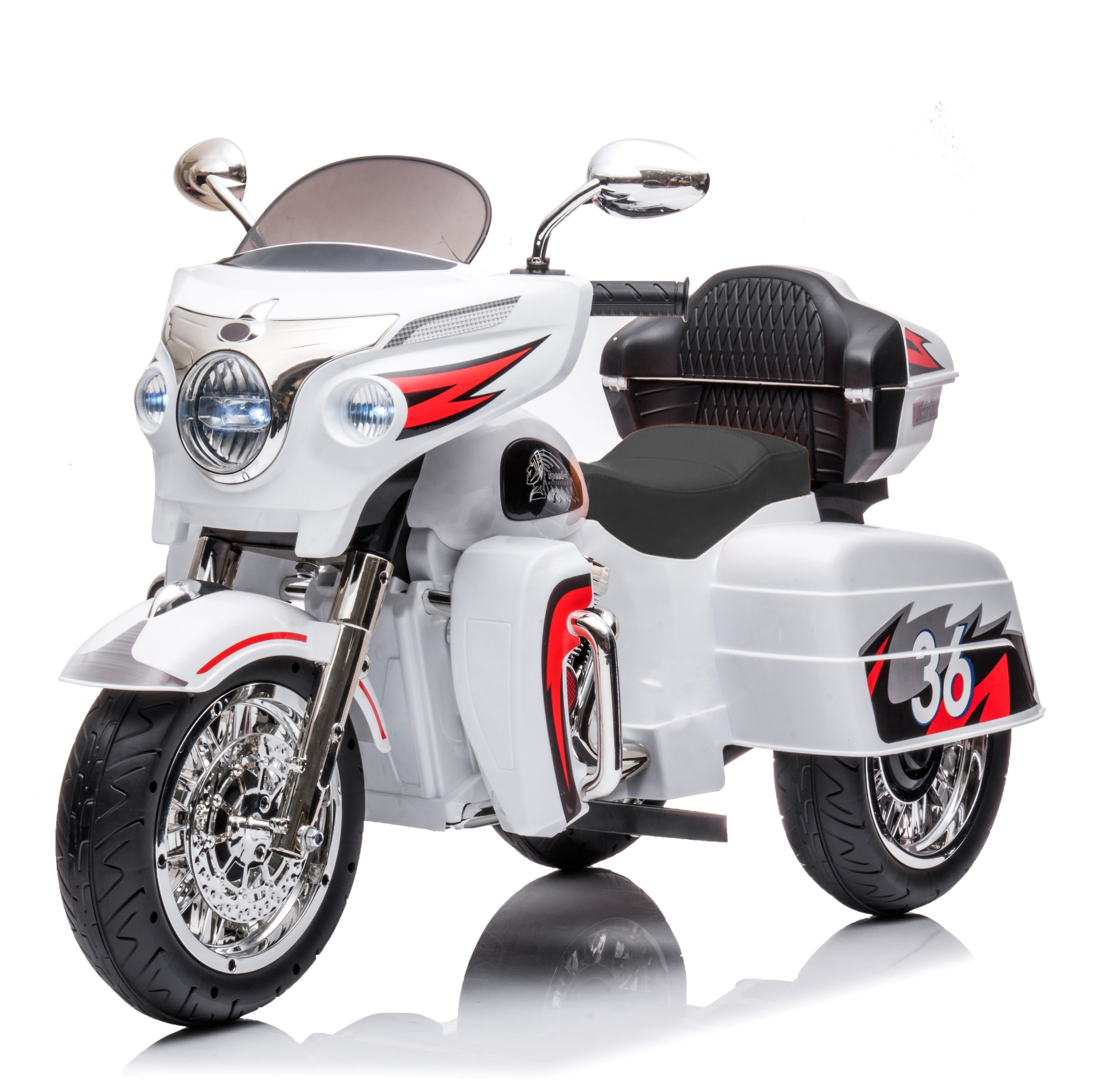 12V Kids Motorcycle Electric Ride On Toy with 1.8-3.2 MPH Speed, Power Display, Music & Wireless Phone Connection, Large Storage Trunk, LED Headlight - 66LB Load Capacity for Toddlers & Kids