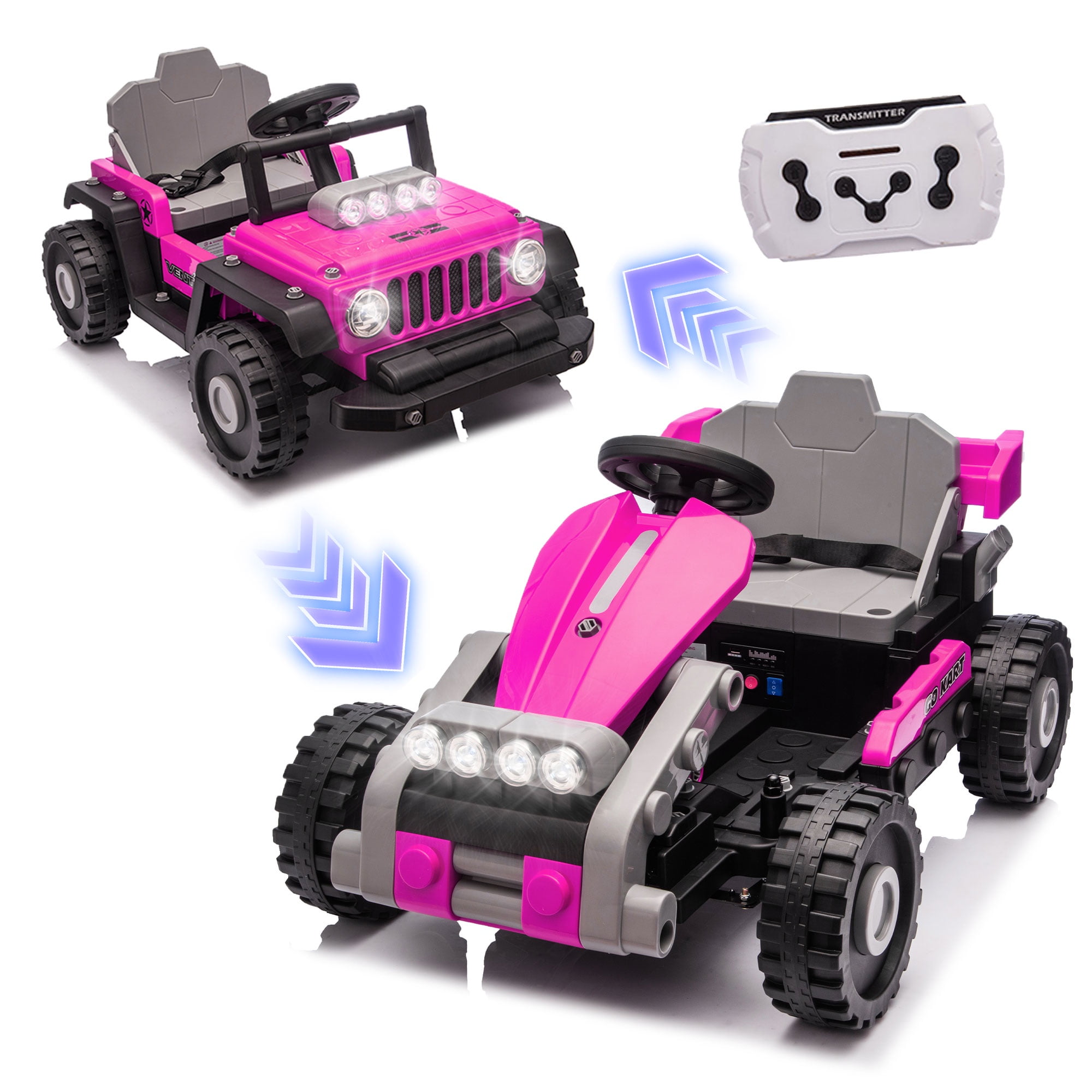 12V Kids Ride On Building Block Car with Remote Control, 2 in 1 ...