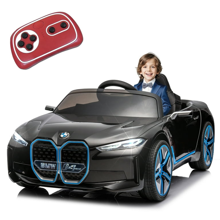 12V Kids Ride on Car Licensed BMW I4 Kids Electric Vehicle Toy Battery Powered Toy Electric Car w Remote Control MP3 Bluetooth LED Light Ride On