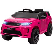 12V Kids Ride on Car with Remote Control, Qaba Land Rover Discovery Sport Licensed, Battery Powered Kids Electric Car, Soft Start, LED Lights, Music Horn, 3 Speeds, Pink