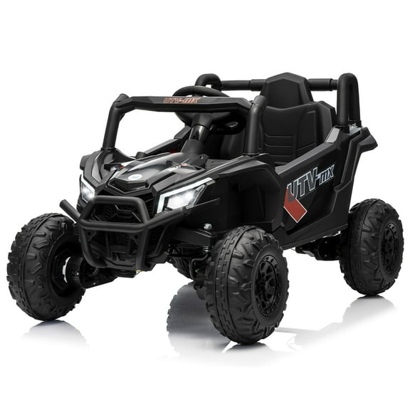 12V Kids Ride On Car,UTV Truck with Remote Control,4WD/2WD Switchable,Electric Vehicle with 4 Spring Suspension,EVA Tires,Safety Belt,Double Open Doors,Bluetooth,Music,LED Lights for Ages 3-8 Years