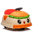 thumbnail image 1 of Conchico 12V Ride on Bumper Cars for Kids with Remote Control, Hamburger Design Ride on Toys with 360° Rotation, Anti-Rollover, Bluetooth, Yellow, 1 of 10