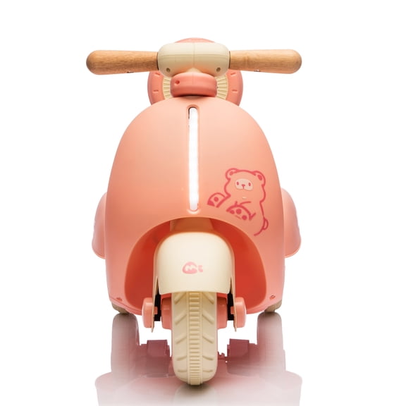 12V Kids Ride On Electric Motorcycle,Toddler Scooter W/Parents Control,Three-Wheel Stable Design,Special Wooden Handle,Smoother Output and Slow Start&Stop,More Suitable For 1-3 Years BABY's
