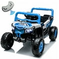 thumbnail image 1 of 12V Kids Ride On Electric UTV Car With Remote Control, Ride On Toys With Swing Function, Power Toddler Car With Anti-Slip Wheels, LED Lights, Music Player, Gift For Kids Aged 3-5, Blue, 1 of 8