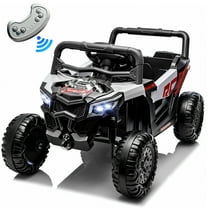 12V Kids Ride On Electric UTV Car With Remote Control, Ride On Toys With Swing Function, Power Toddler Car With Anti-Slip Wheels, LED Lights, Music Player, Gift For Kids Aged 3-5, Black