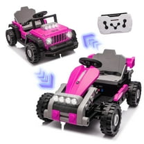 12V Kids Ride On Building Block Car with Remote Control, 2 in 1 Electric Power Ride On Car for Toddlers, Electric Vehicle with Four Wheel Suspension, Bluetooth, Ride On Toy for Boys Girls 2-4, Red