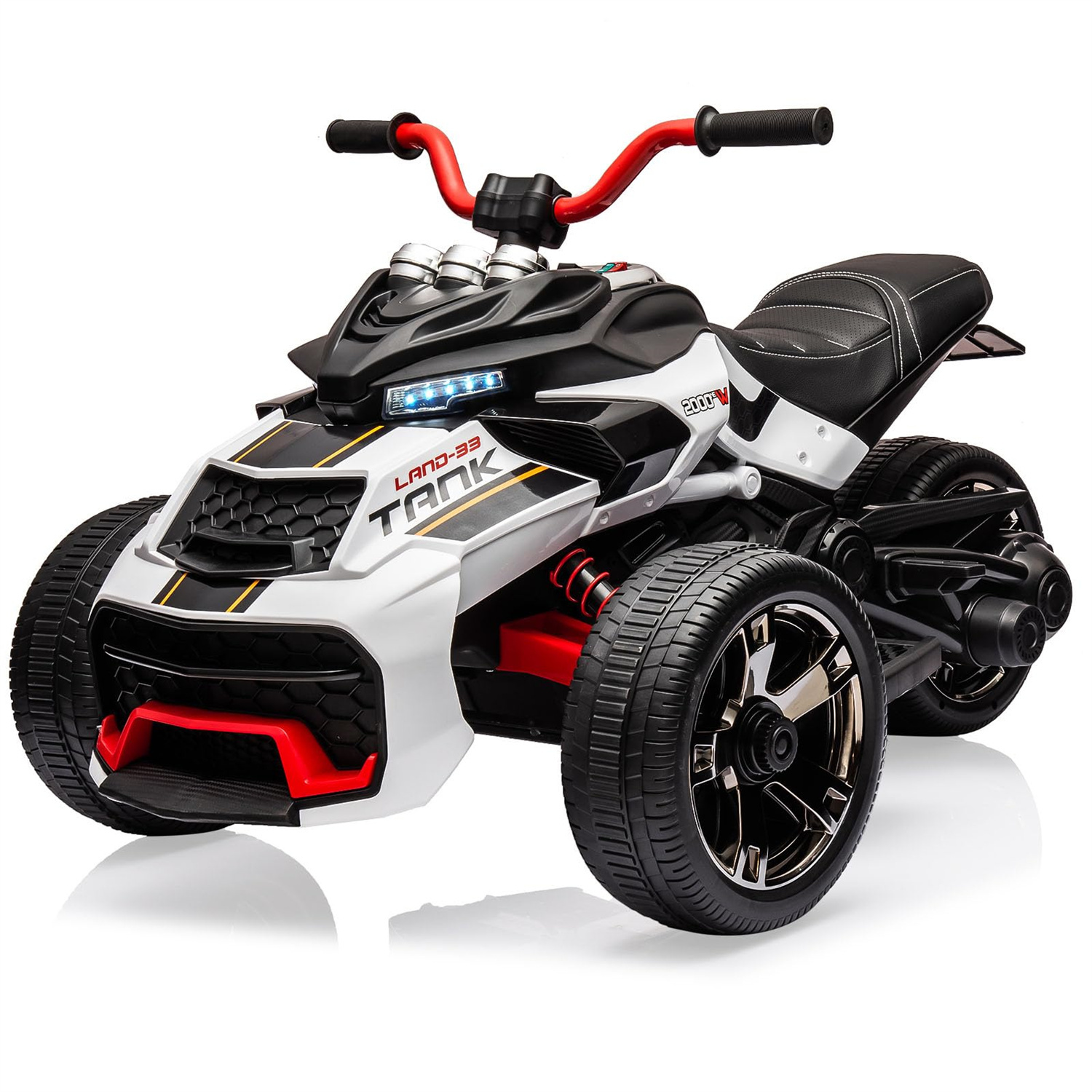 12V Kids Ride On ATV Car,3 Wheeler Motorcycle Electric Vehicle ATV with EVA Tire, LED, Music,Ride on Car Toy for Boys and Girls