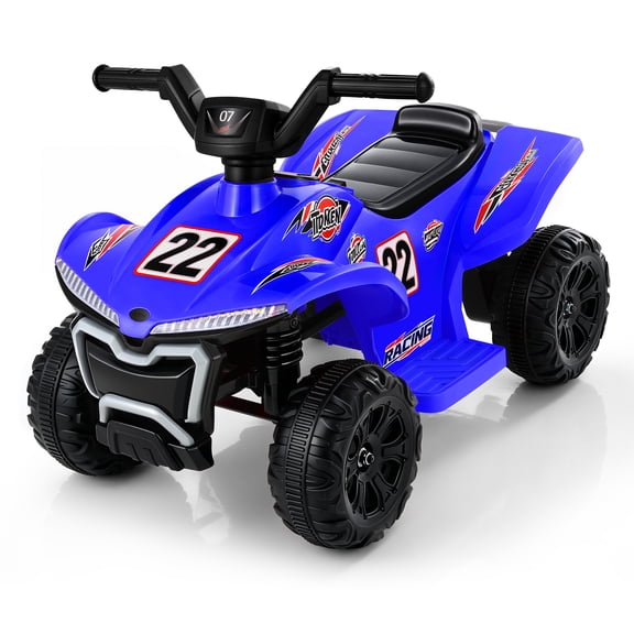 12V Kids Ride-On ATV Quad w/ Bluetooth, 2.4mph Max, Treaded Tires, LED Lights, Radio - Blue