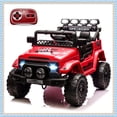 thumbnail image 1 of 12V Kids Ride-On Car, Electric Truck Ride-On Toys with 5MPH Max Speed, Remote Control, Lights, and Music for Kids Gifts, Red, 1 of 7