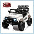 thumbnail image 1 of 12V Kids Ride On Car, Electric Truck Ride On Toys with 5MPH Max Speed, Remote Control, LED Lights, and Music for Kids Gifts, White, 1 of 7