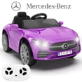 thumbnail image 1 of 12V Kids Ride on Car with 2.4G Remote Control, Battery Powered Electric Vehicle with Double Doors, Safety Belt & LED Light(Purple), 1 of 7