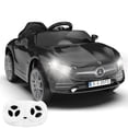 thumbnail image 1 of 12V Kids Ride on Car with 2.4G Remote Control, Battery Powered Electric Vehicle with Double Doors, Safety Belt & LED Light(Black), 1 of 7
