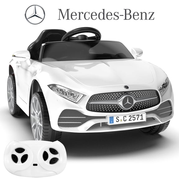 GOBOKLE 12V Kids Ride-On Car, Battery Powered Electric Vehicle, 2.4G Parent Remote Control, Double Door Design, Safety Belt & LED Lights(White)