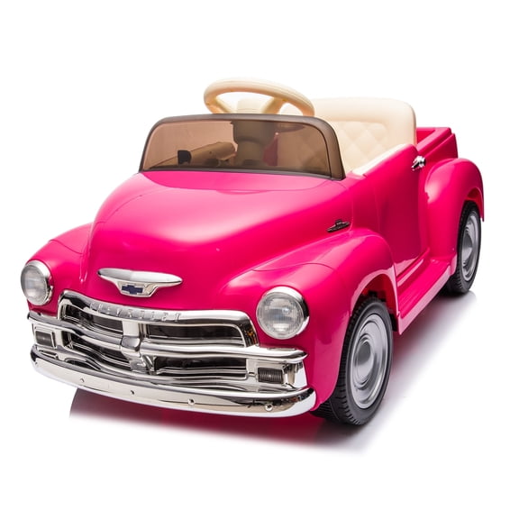 Aezusy 12V Kids Ride-On Cars Licensed Chevrolet Electric Ride-On Sports Car Toy with Parents Remote Control Music LED Lights for Boys Girls Ages 3- 8 YO, Pink