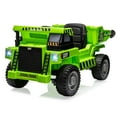 thumbnail image 1 of 12V Kids Ride-On Dump Truck, Ride On Construction Vehicles 4 Wheelers Toy for Kids with Remote Control, Dump Bed, Shovel, Bluetooth Music Player, and LED Lights, 1 of 8