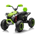 thumbnail image 1 of 24V 4WD Kids Ride on Electric ATV with 2 Seater,4-Wheeler Quad Car Toy w/ 2*200W Motor 7AH Battery Powered,4.9Mph Max Speed,LED Lights Spring Suspension for Boys & Girls,Green, 1 of 10