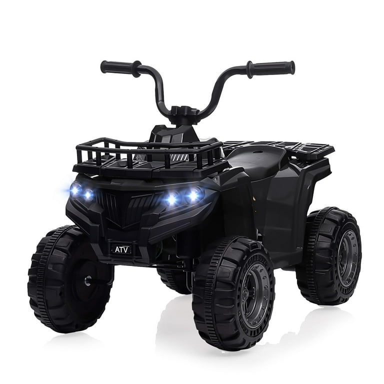 12V Kids Ride On Electric Atv Kids 4 Wheeler Quad Atv Play Car with High Low Speed Treaded Tires Rubber Handles Electric Ride On Toy Led Light Gift for Boys Girls