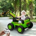 thumbnail image 1 of 12V Kids Ride-On Excavator Digger Car – Remote Control Electric Digging Arm, Dual 35W Motors, 10Ah Large Battery, 4x75W Driving Motors, Led Tail Light, Music, and USB, 1 of 7