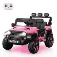 thumbnail image 1 of 12V Kids Ride On Truck Car with Parent Remote Control, Electric Vehicle for Toddlers,Bluetooth, 3 Speeds,Pink, 1 of 7