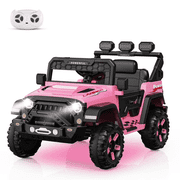 12V Kids Ride On Truck Car with Parent Remote Control, Electric Vehicle for Toddlers,Bluetooth, 3 Speeds,Pink