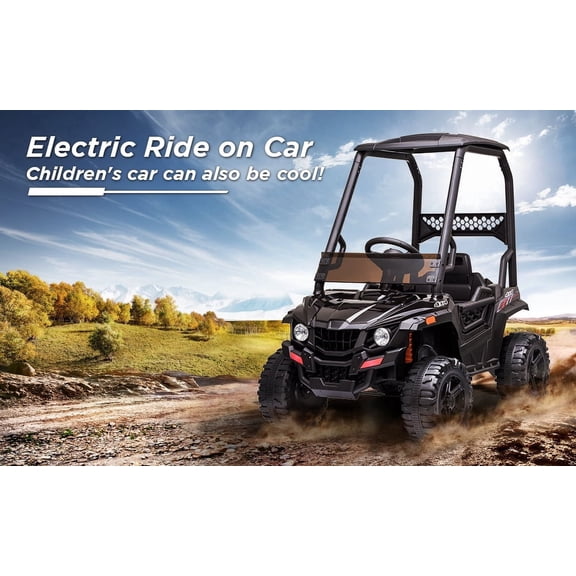 12V Kids Ride-On Truck with Remote Control, LED Lights, Music, 3-Speed, for Ages 2-8