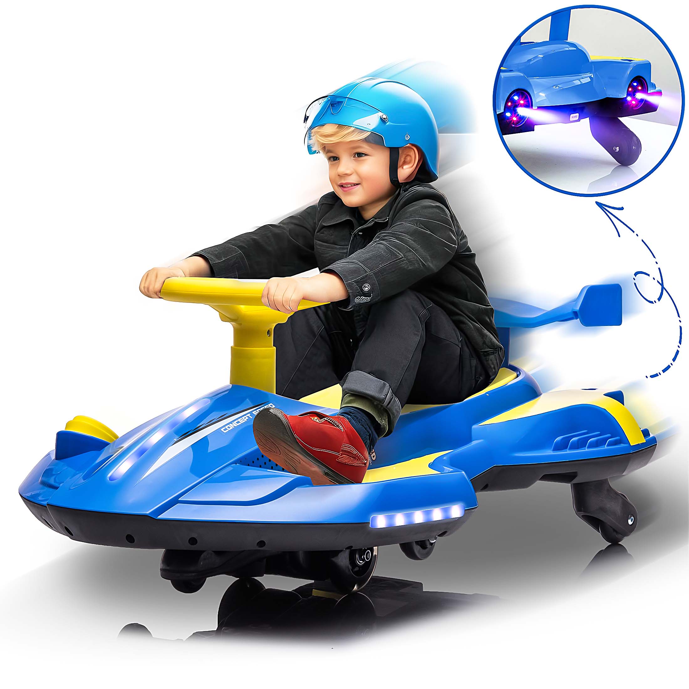 iYofe 6V Ride on Wiggle Car with Pedal, Retractable 2 in 1 Wiggle Car for Kids Boys Girls with Flashing Wheels, Bluetooth, Toddlers Ride on Toy Swing Car for Ages 3 and Up, Red