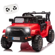 Xuanlur 12V Ride on Toys for Toddlers, Electric Ride on Car for Kids, Ride on Truck for Boys Girls with Parent Remote Control, Music Player, Reflective Stickers, LED Headlights, Bluetooth, Red